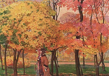 Gehölz Werke - Herbst Konstantin Somov Waldbäume Landschaft